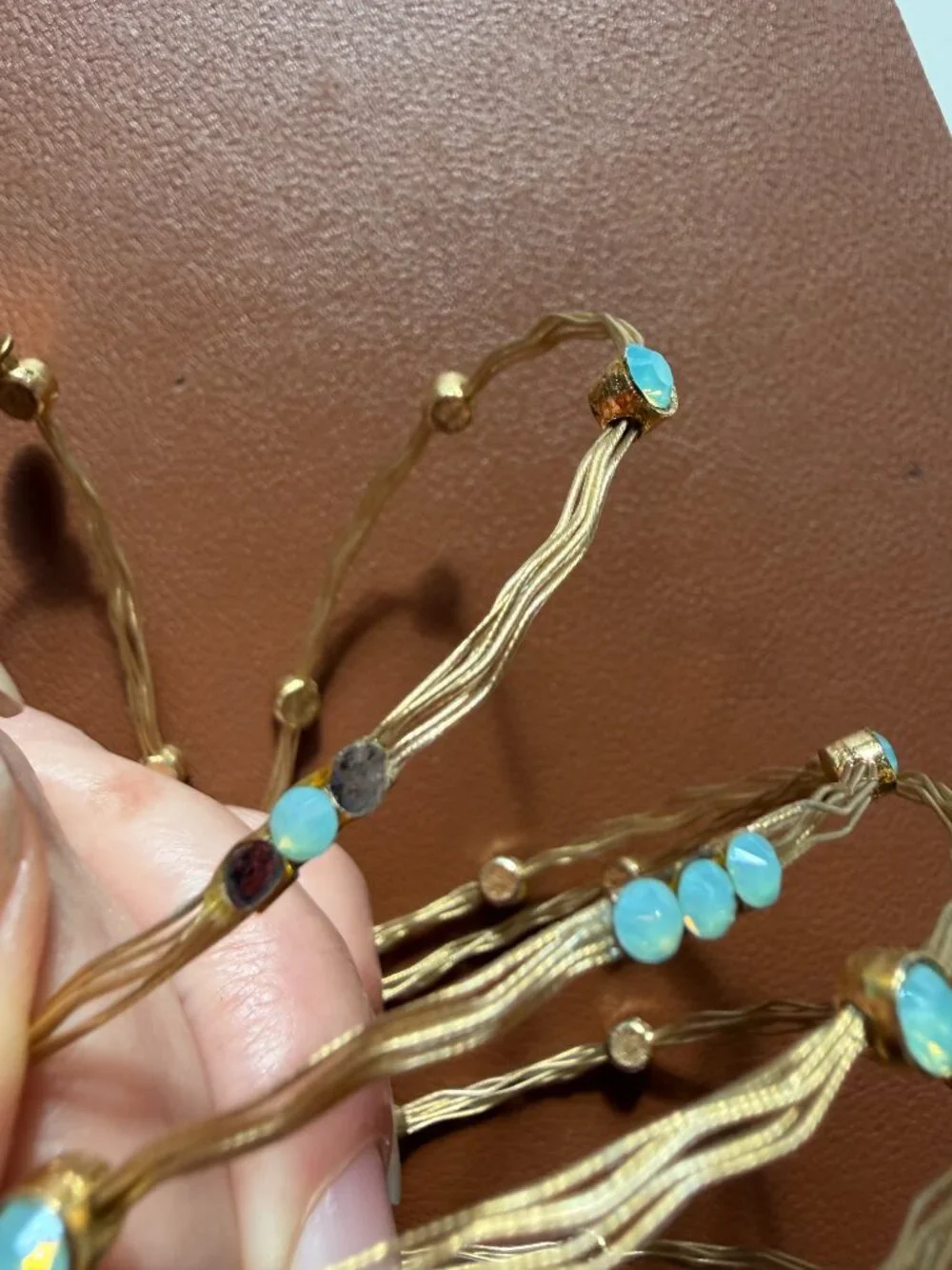 Gold and turquoise opals bracelets by Seasonal Whispers